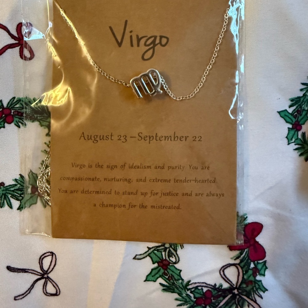 Virgo Zodiac Pendant Necklace in Silver
